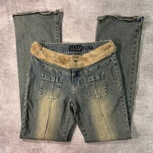 Vintage YOYO Fur Trim Low Rise Jeans